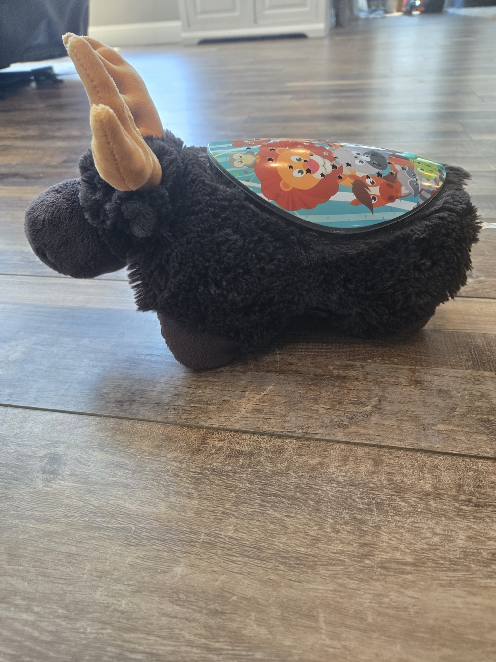 Plush Moose Nightlight Pillow - Brown with Yellow Antlers - Picture 7 of 10